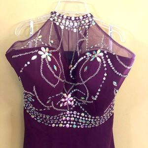 Formal/Party halter top dress deep purple